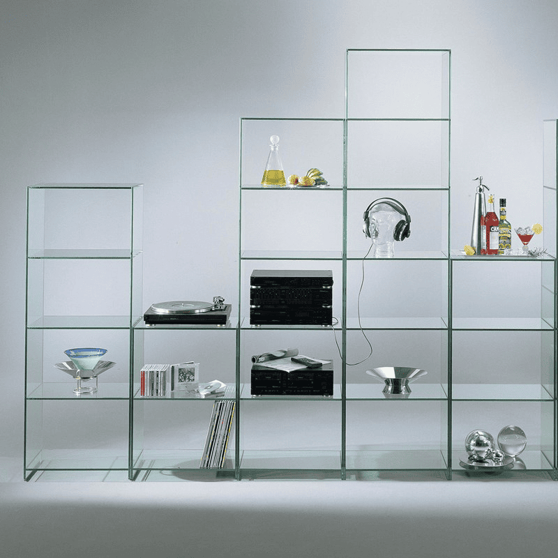 Custom glass shelves provided by Horizon Glass near me, showcasing modern design and versatility