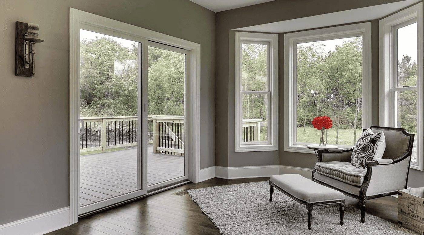 Slider glass patio doors installed by Horizon Glass, offering a view near me in Colorado