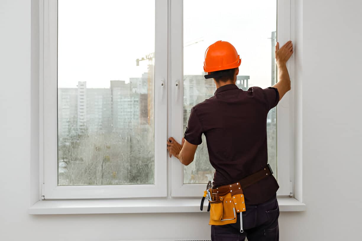 Professional crew carefully replacing windows in a Castle Rock, CO suburban home for improved safety